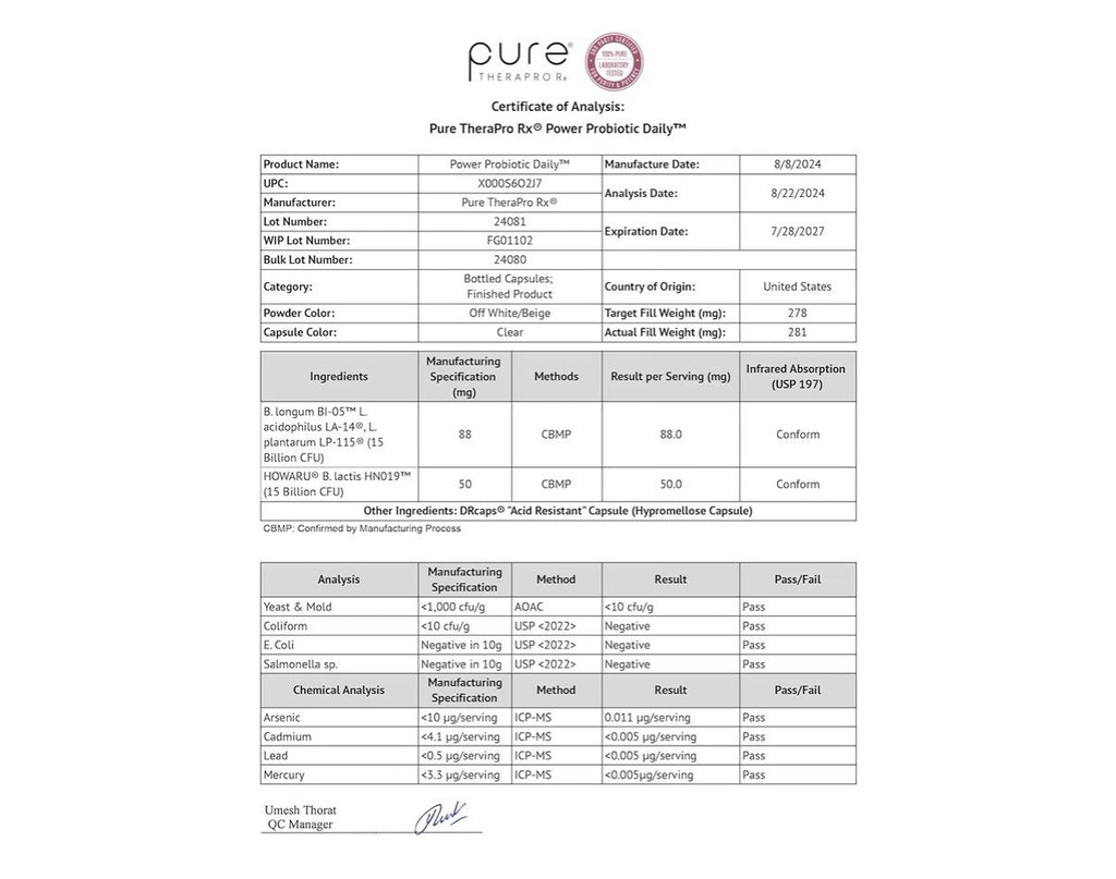 Pure Therapro Rx Power Probiotic 30 Billion CFU Flora Balance Digestion 30 Caps