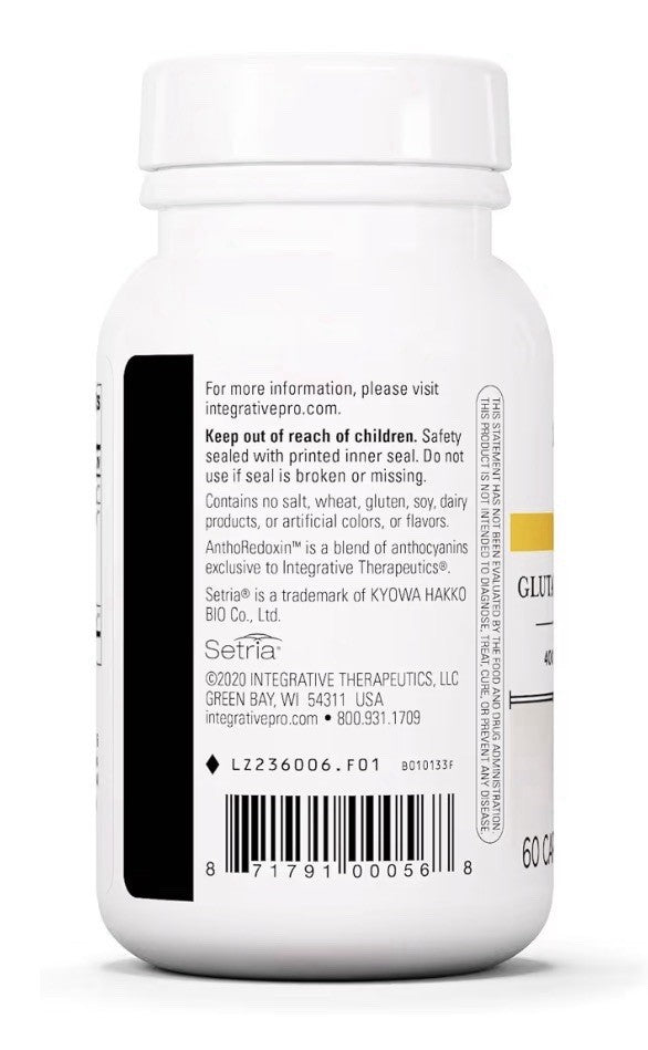Integrative Therapeutics Glutathione Cell Defense 400mg Reduced Glutathione 60ca