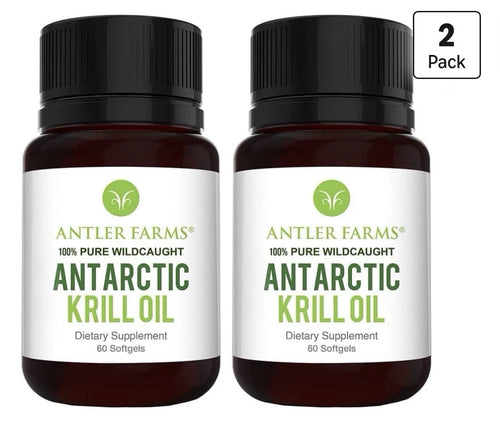 2 Pack Antler Farms Antarctic Krill Oil 100% Pure Wild Caught Omega 3 EPA DHA