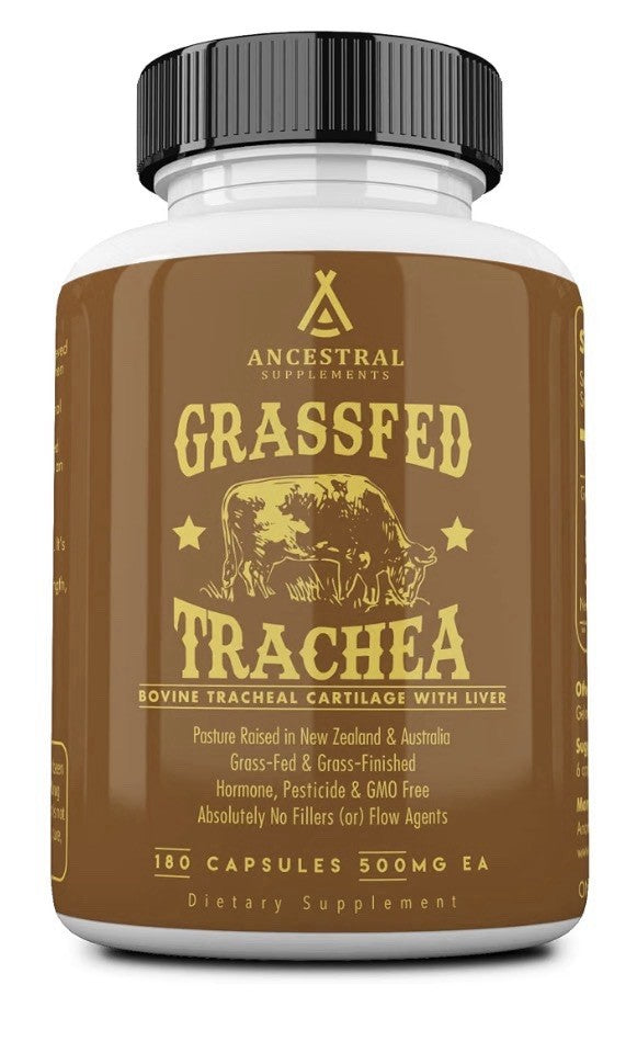 Ancestral Supplements Trachea Grass Fed Beef Pasture Raised 180 Capsules