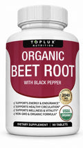 Toplux Organic Beet Root With Black Pepper Powder For Women & Men 90 Tablets