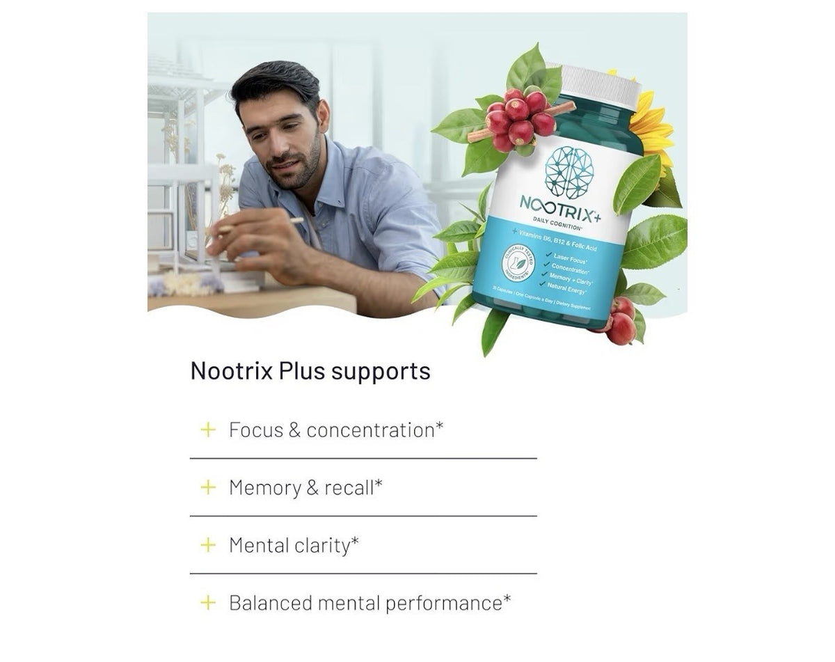 Nootrix Brain Plus Nootropic Supplement Support Memory Focus Cognitive 30capsule