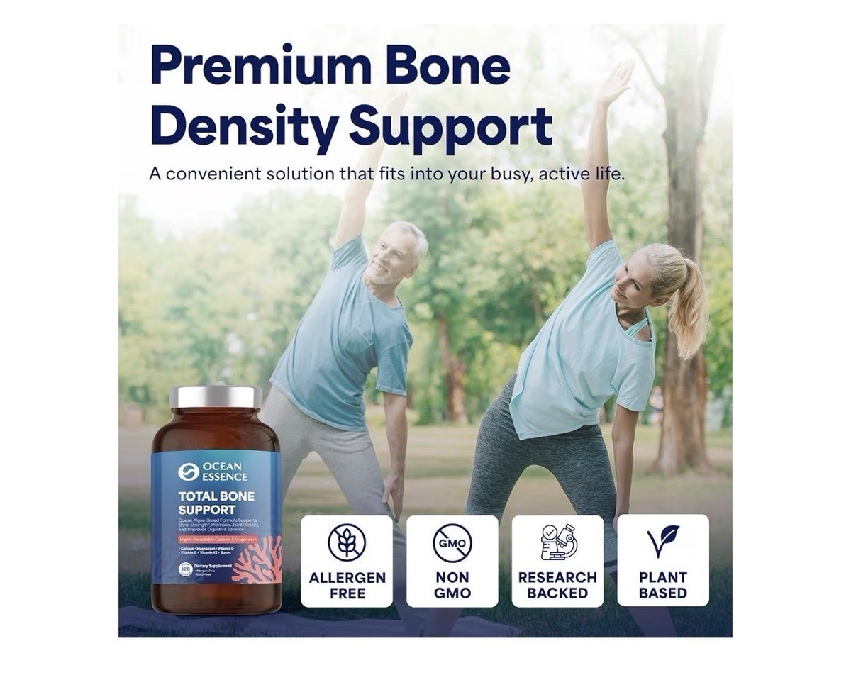 3 Pack OCEAN ESSENCE Total Bone Support Plant-Based Algae Calcium Supplement
