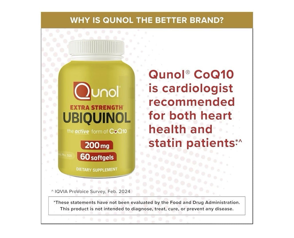 2 Pack Qunol Extra Strength Ubiquinol CoQ10 200mg Heart Vascular Health Energy