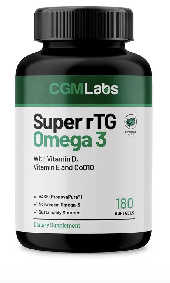 CGMLABS Super rTG Omega 3 Norwegian Fish Oil with vitamin D, E, CoQ10 180capsule