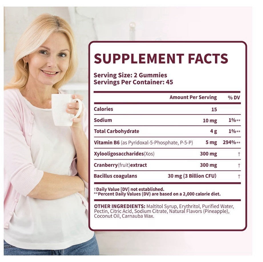 VEV Cranberry Gummies for Women Supports Daily Wellness 90 Gummies