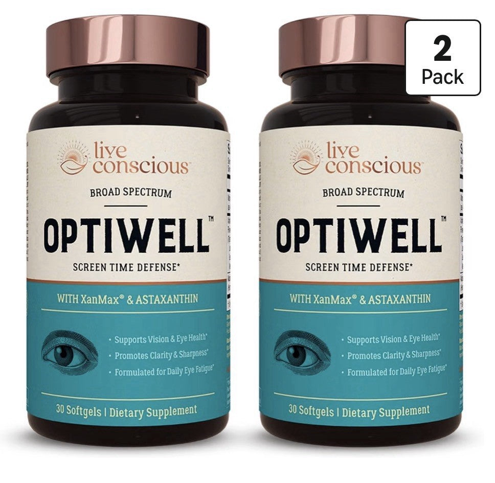 Live Conscious OPTIWELL Vision & Eye Health Vitamins AREDS 2 Ingredients 2 Pack