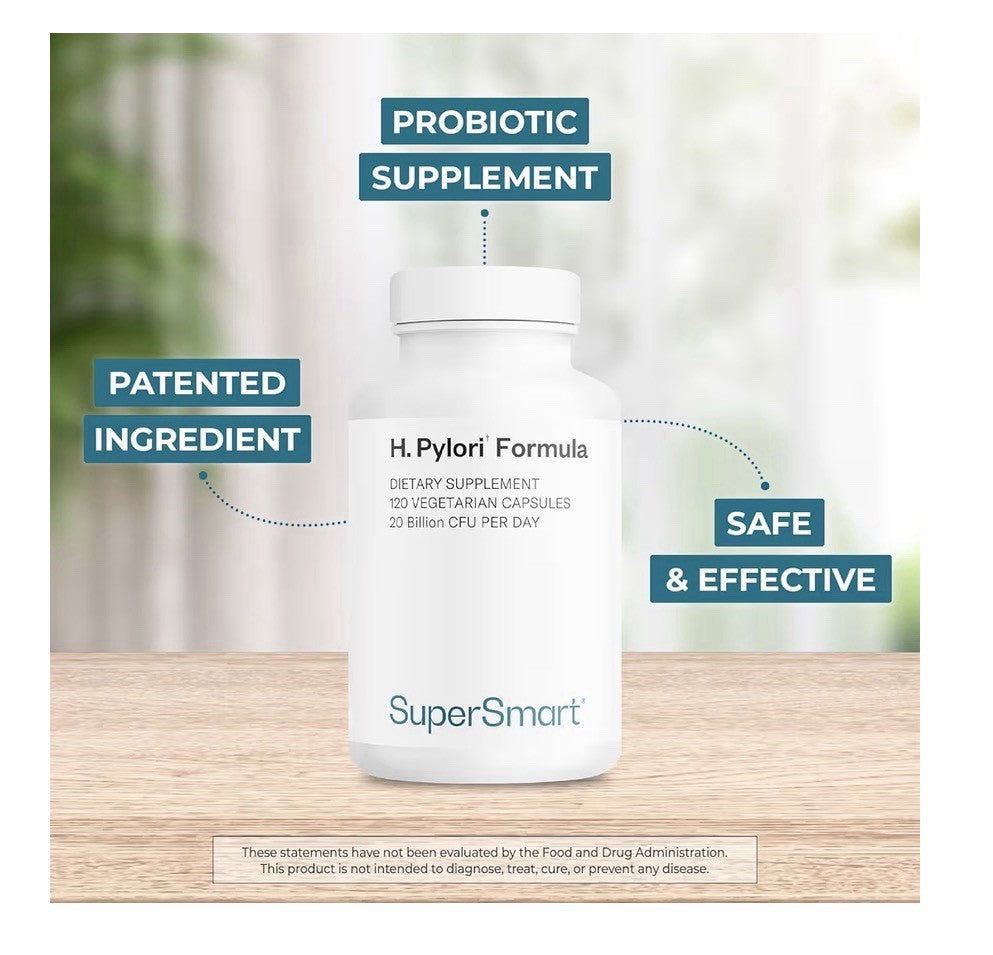 Supersmart H. Pylori Formula 20 Billion CFU per Day High Potency 120 Capsules