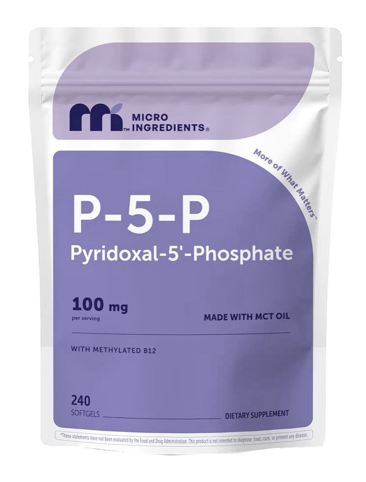 Micro Ingredients P5P Pyridoxal-5'-Phosphate 100mg Per Serving 240 Softgels