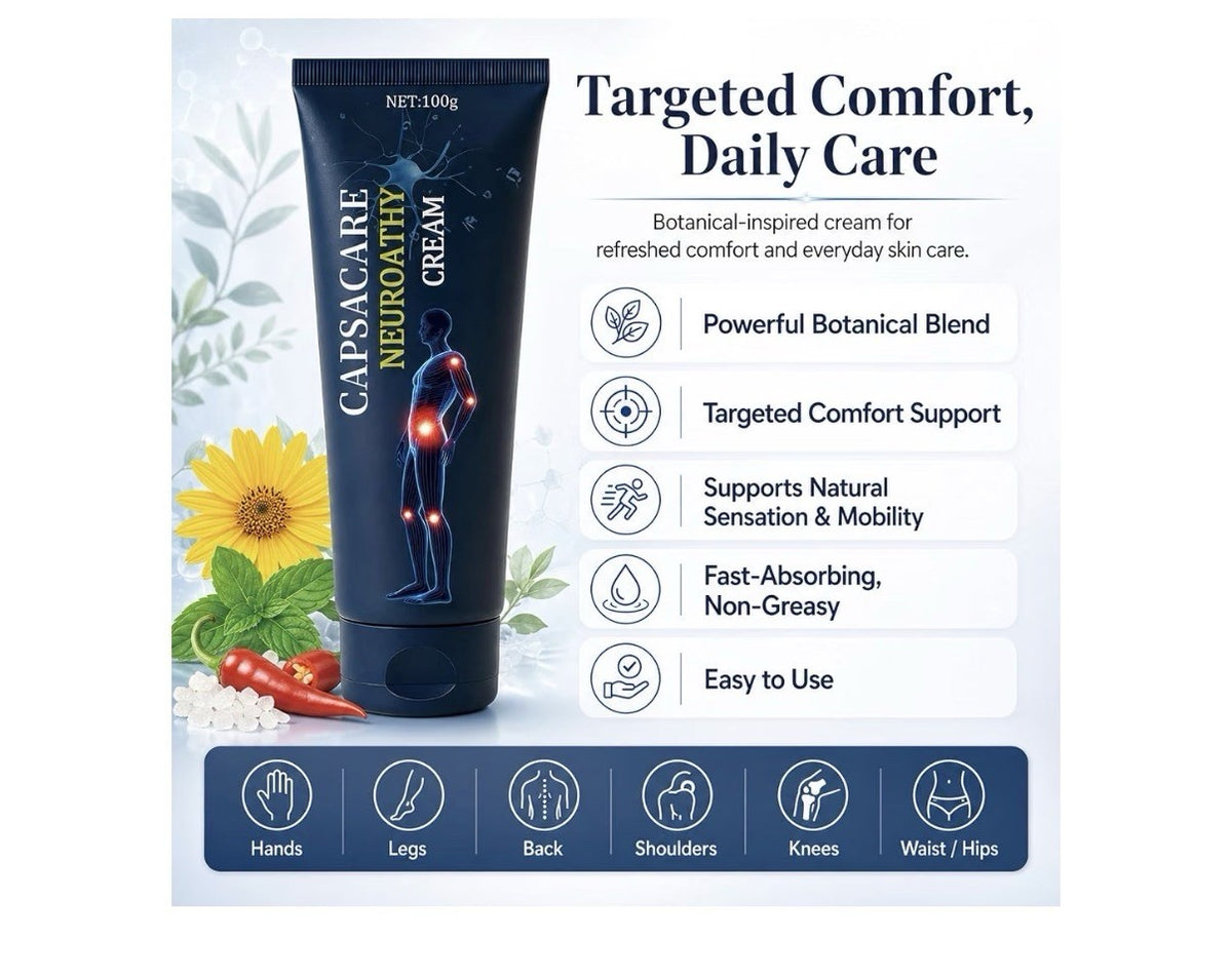 Capsaicin Neuropathy Relief Cream Feet Hands Joints Muscles with Capsaicin 100g