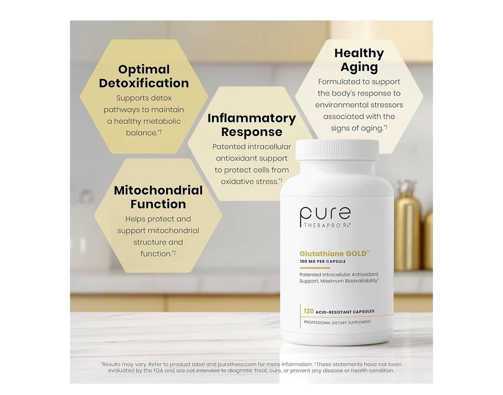 Pure Therapro Rx S-Acety Glutathione Gold 100 mg 4 Month Supply 120 Capsules