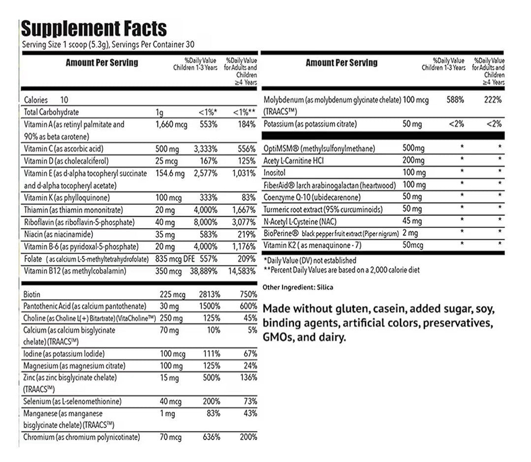 Simple Spectrum Vitamin Supplement Powder Nutritional Support 30 Servings