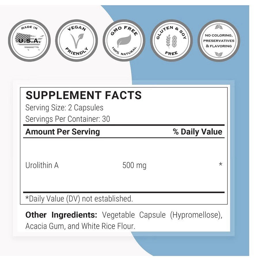 Supersmart Urolithin A Postbiotic Supplement from Pomegranate Extract 60 Capsule