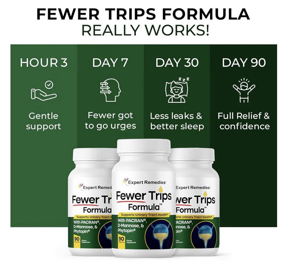 Expert Remedies Fewer Trips Formula Urinary Tract Bladder Support for Women &Men