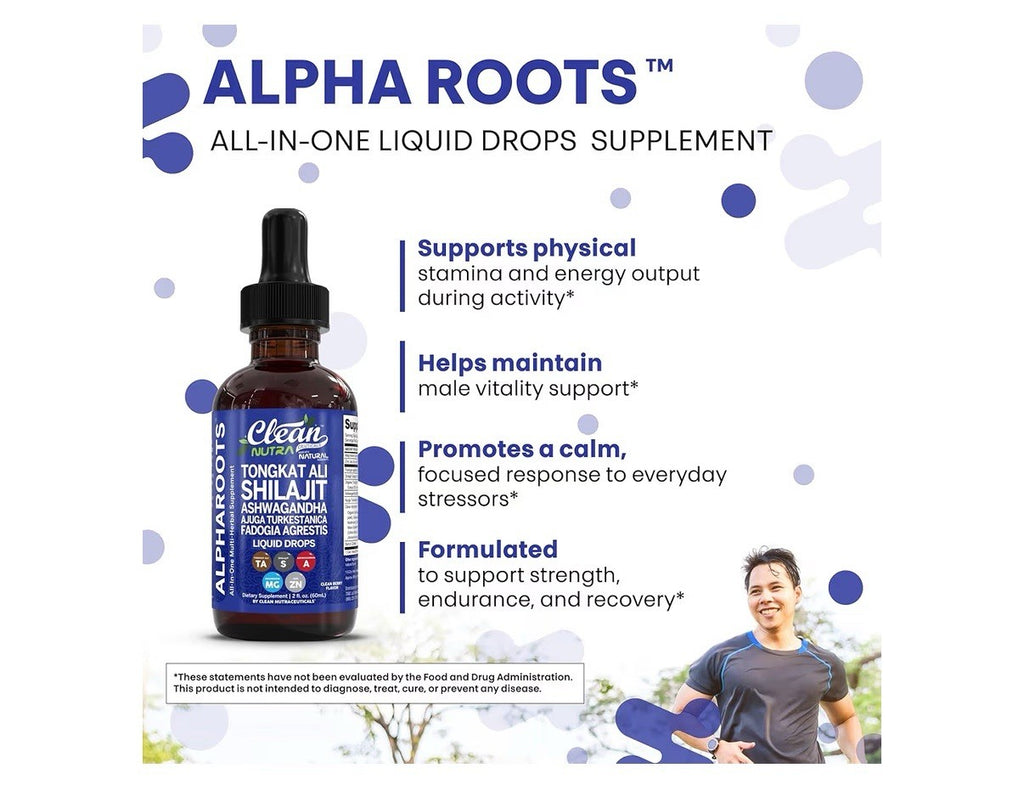 Clean Nutra Tongkat Al Liquid Drop Ashwagandha Turkesterone Fadogia Agrestis 2oz