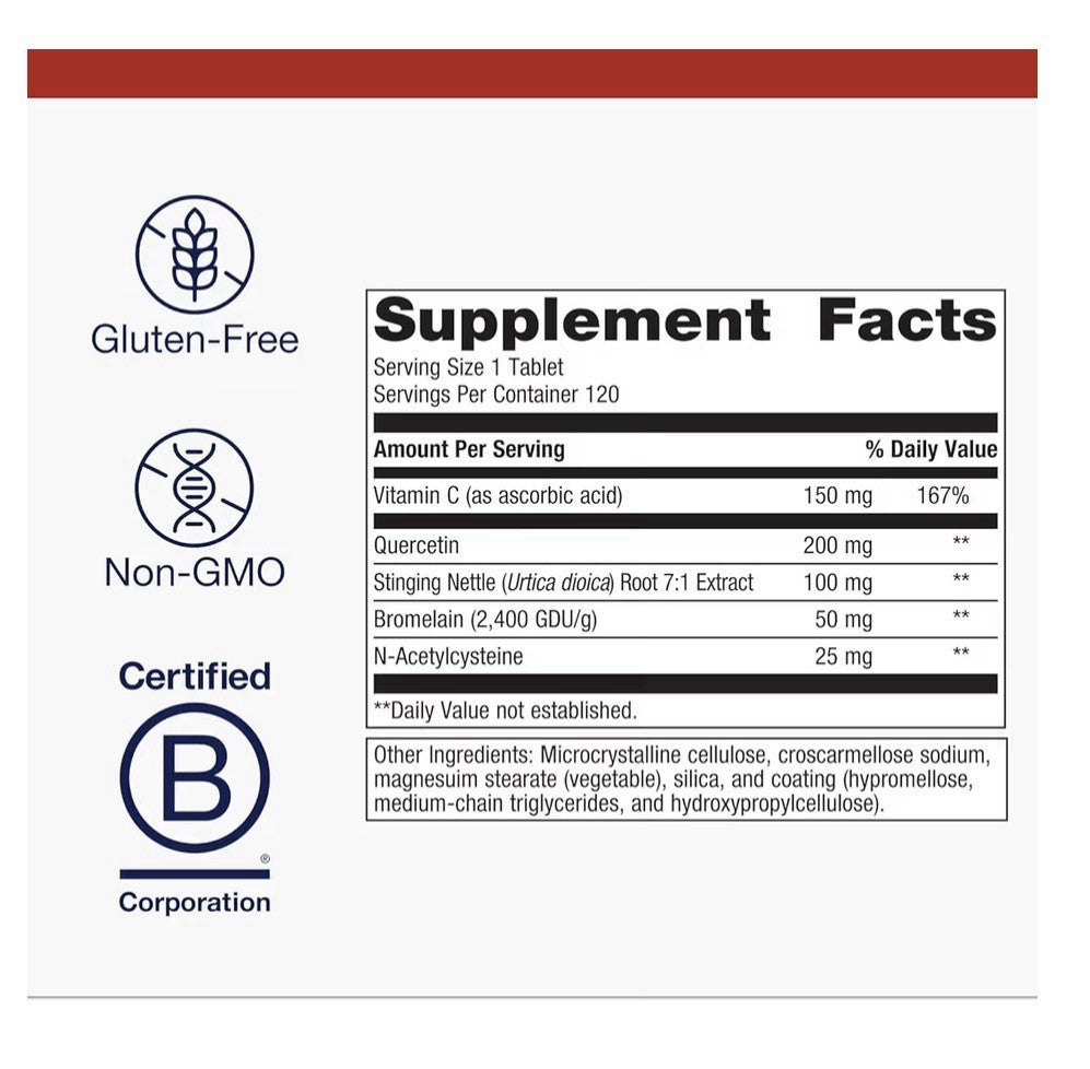 Metagenics Sinuplex Respiratory Health Immune Support with Vitamin C 120 Tablets