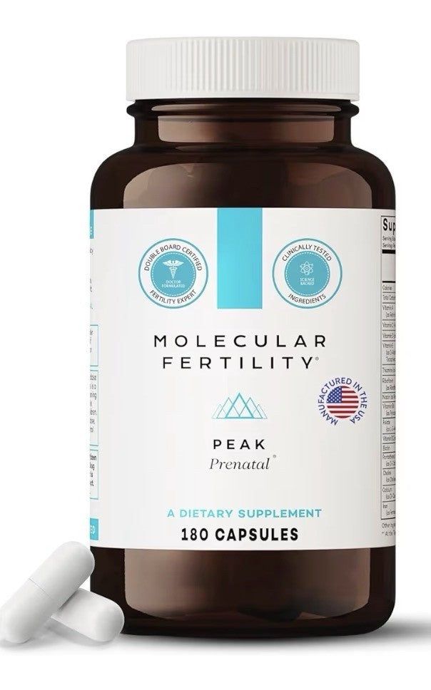 Molecular Fertility Peak Prenatal Vitamins For Women 180 Capsules 30 Day Supply