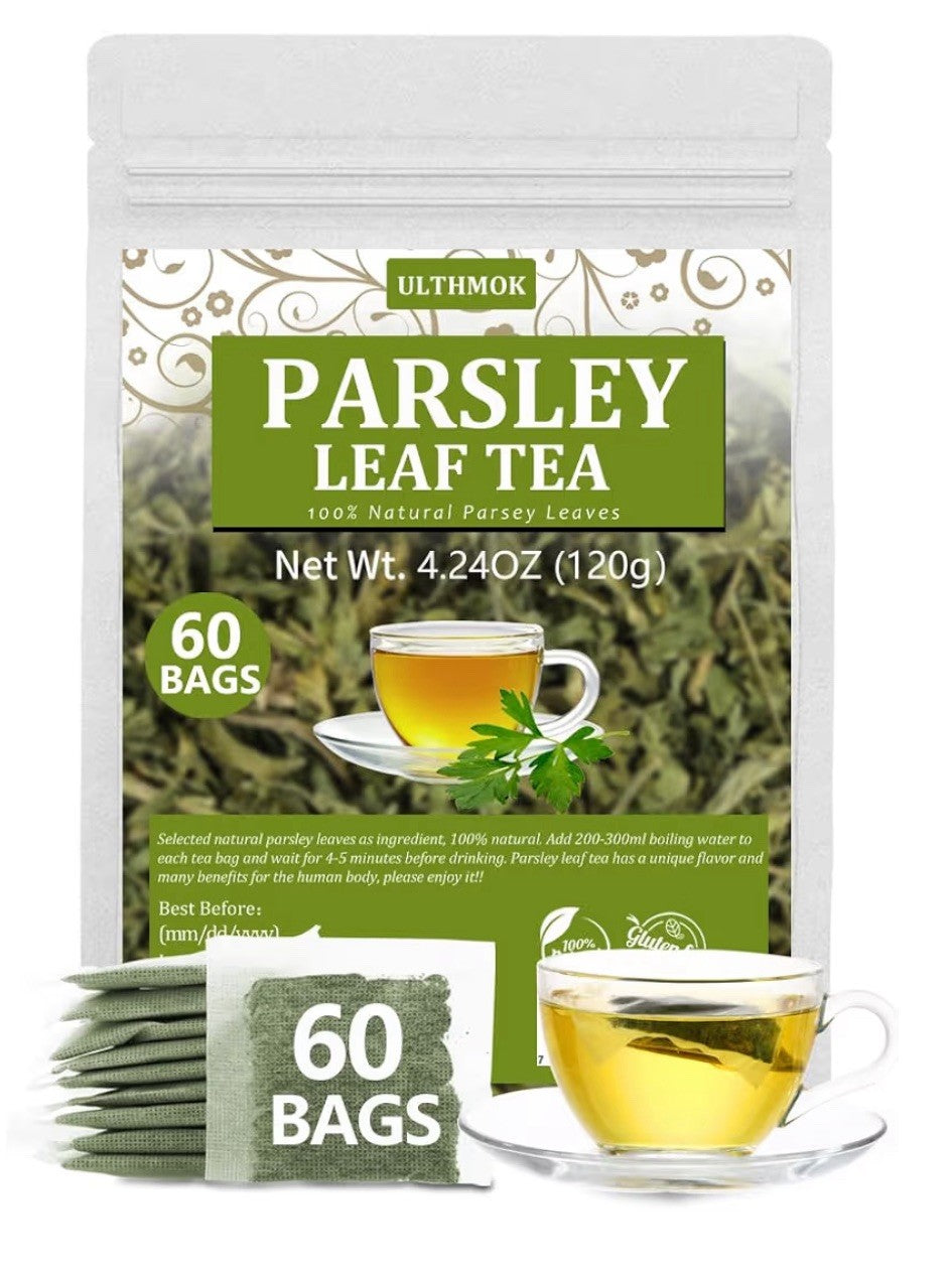 ULTHMOK Parsley 60 Tea Bags  Made with 100% Natural Parsley Leaves Caffeine Free