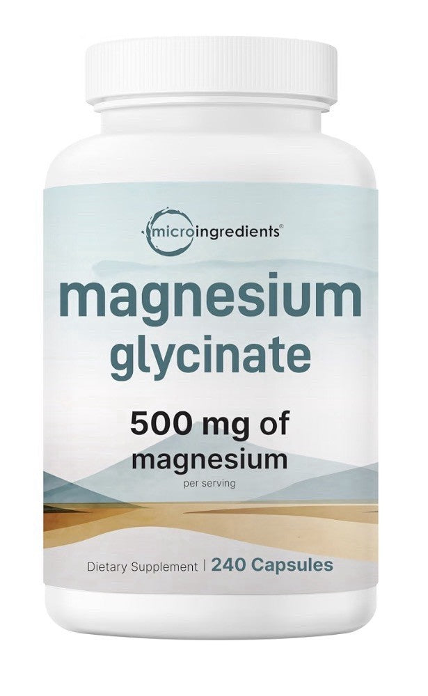 Micro Ingredients Magnesium Glycinate 500mg Per Serving 240 Capsules