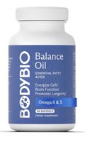 BodyBio Balance Oil Omega 3 & 6 Supplement Energize Cells Brain Longevity 60Sgel