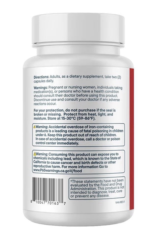 Santo Remedio Circulation Plus Blood Pressure & Energy With Iron 60 Capsules