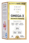 Aqua Biome Omega 3 Fish Oil Maximum Strength Triglyceride Form DPA EPA DHA 60sg