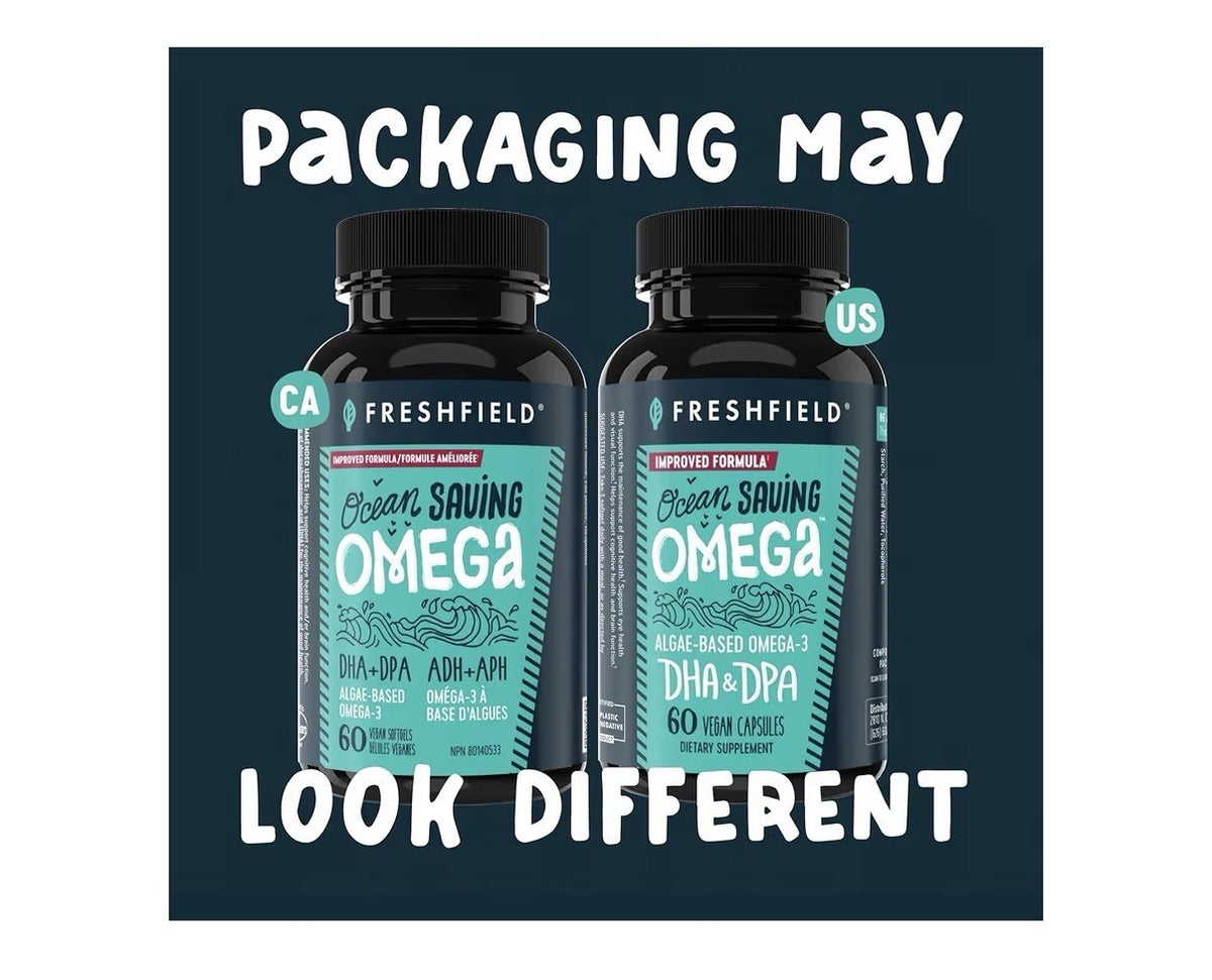 Freshfield Omega 3 Algae Based DHA + DPA Ocean Saving 120 Vegan Capsules