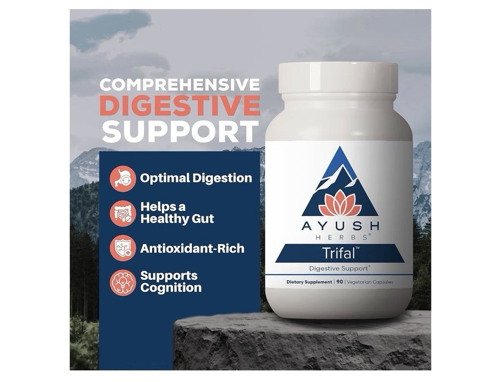Ayush Herbs Trifal Digestive Support with Amla For Women & Men 90 Capsules