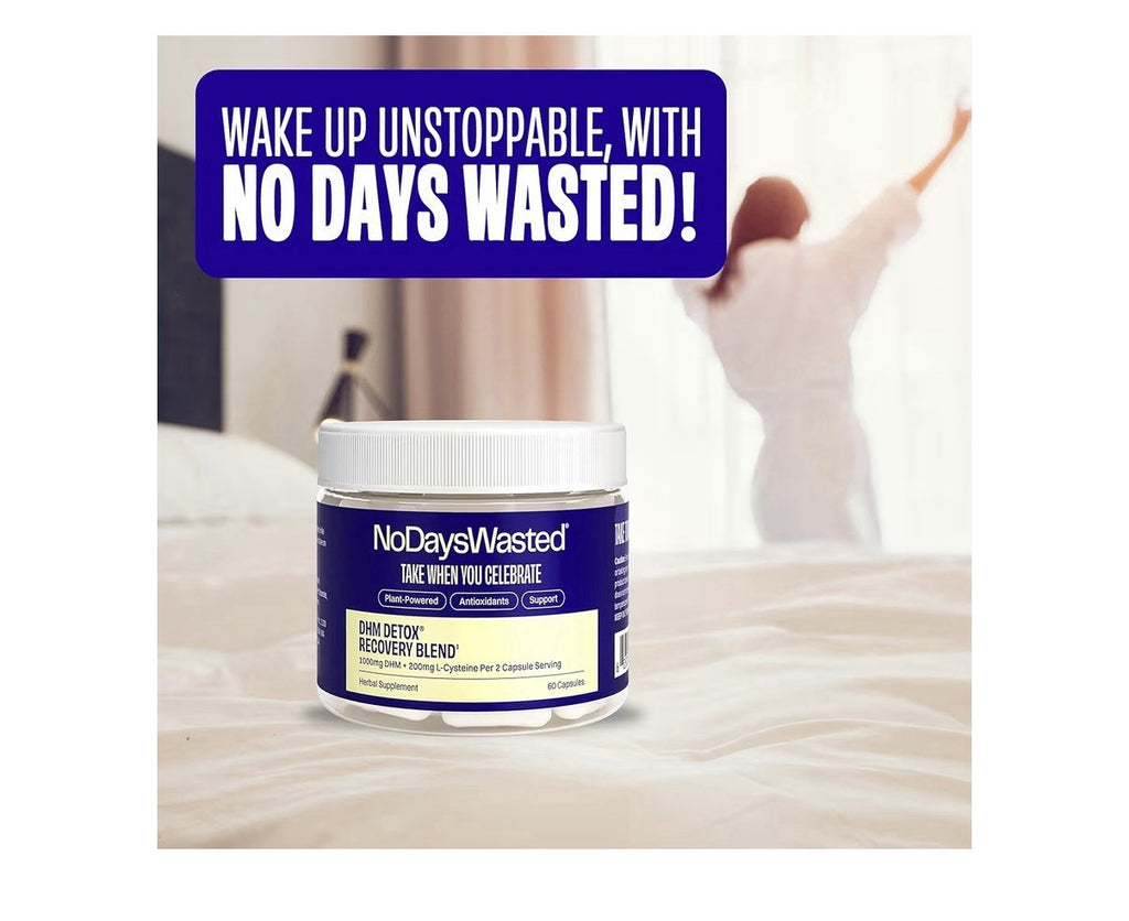 No Days Wasted Take When You Celebrate DHM Detox 60 Capsules (30 Servings) Jar