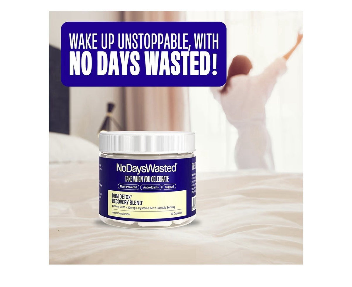 No Days Wasted Take When You Celebrate DHM Detox 60 Capsules (30 Servings) Jar