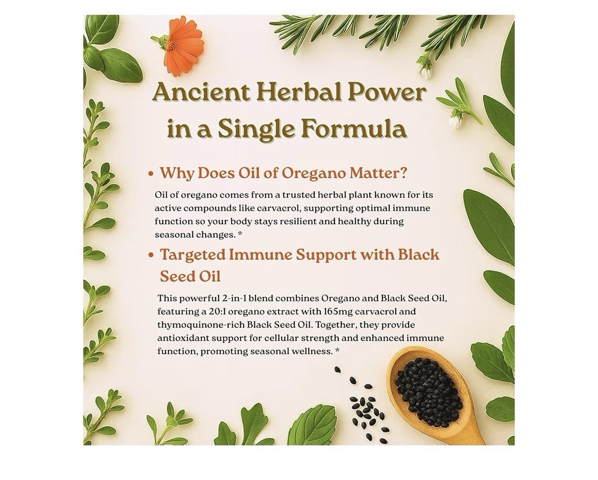 Micro Ingredients Oil of Oregano Herbal Extract With Black Seed Oil 300 Softgels