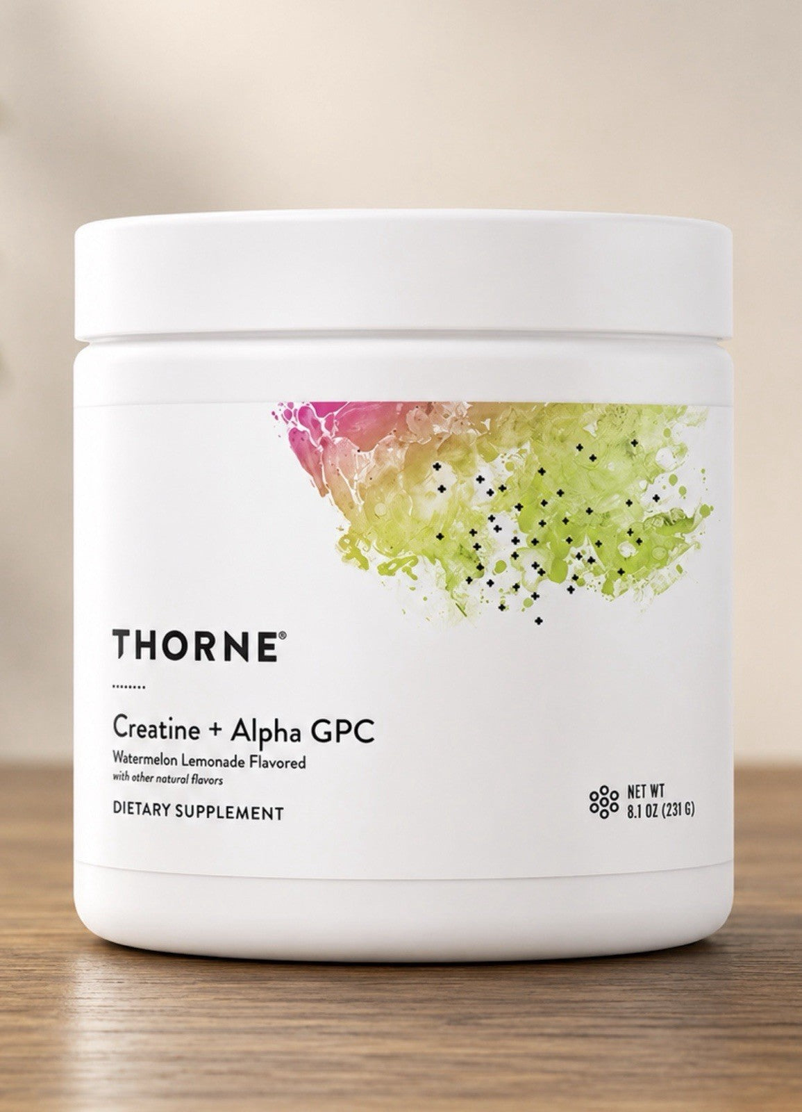 THORNE Creatine + Alpha GPC Watermelon Lemonade Flavored 30 Servings
