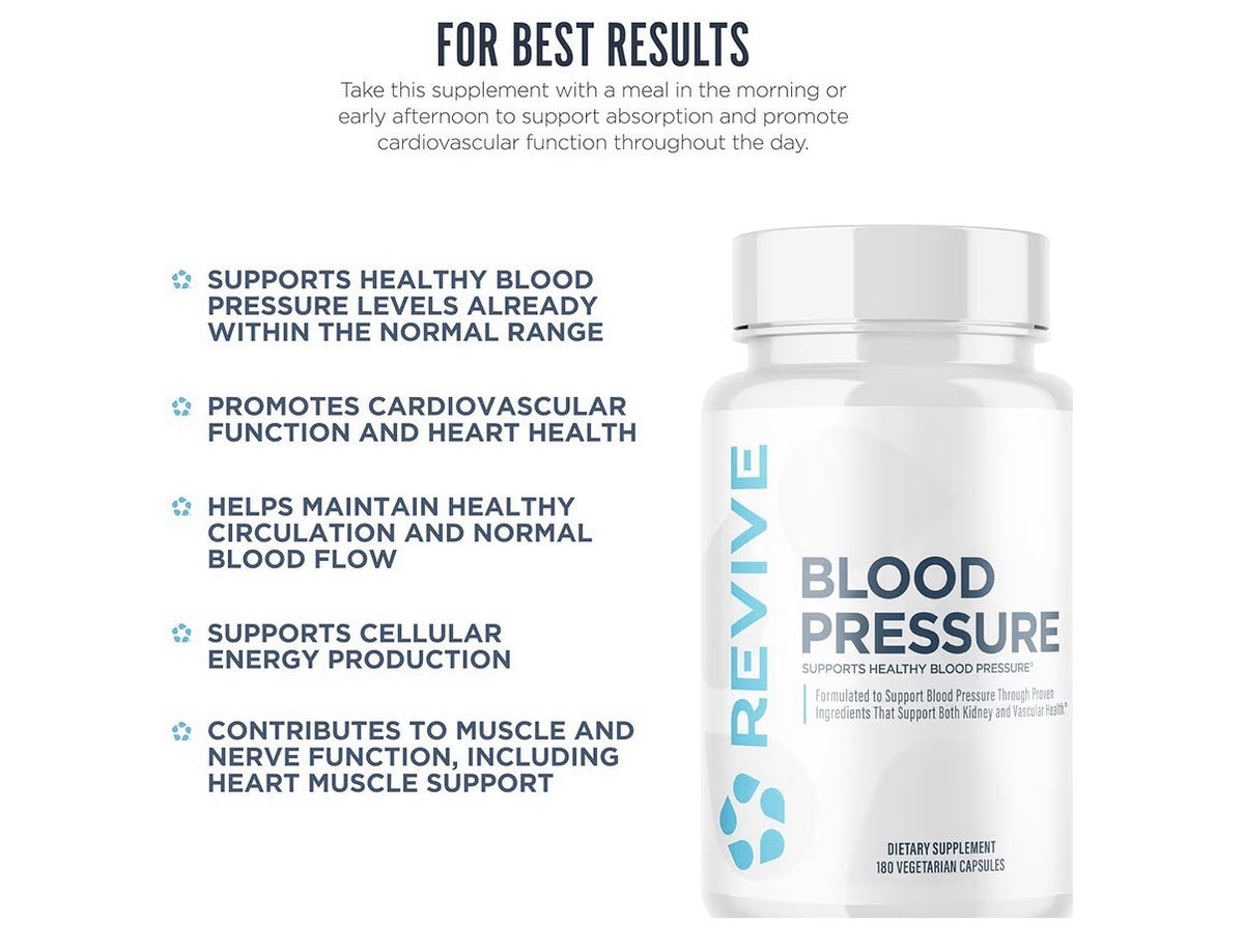 Revive Blood Pressure Support Heart Circulation Health Daily Wellness 180Capsule
