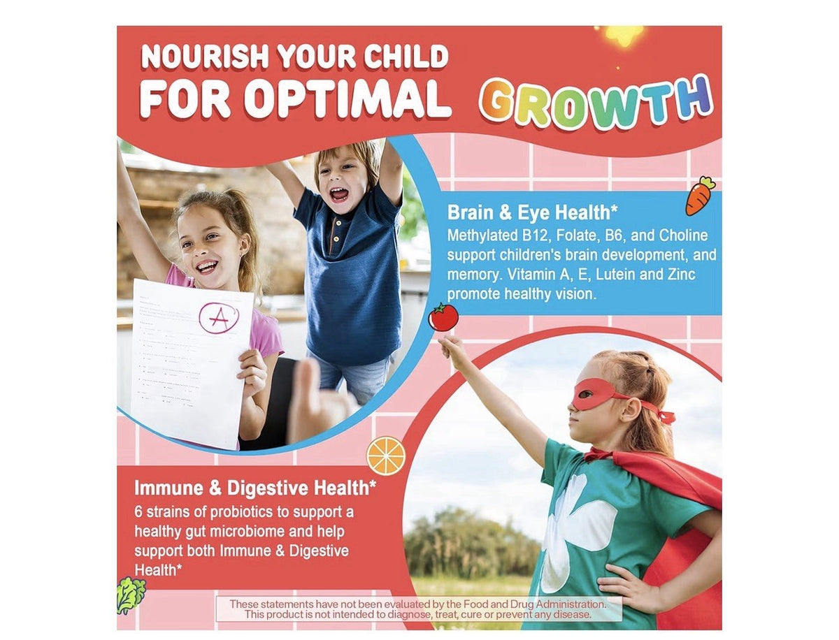 Nextdia Kids Methylated Multivitamin Gummies Calcium D3 K2 Probiotics 2 Pack