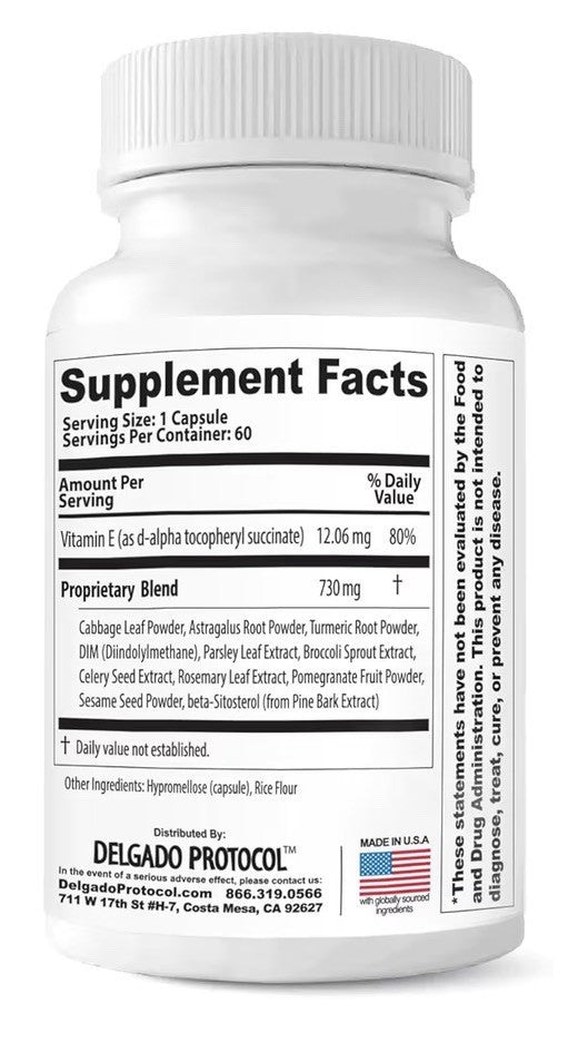 The Delgado Protocol for Health DHT Block DHT Blocker Supplement Skin Acne 60cap
