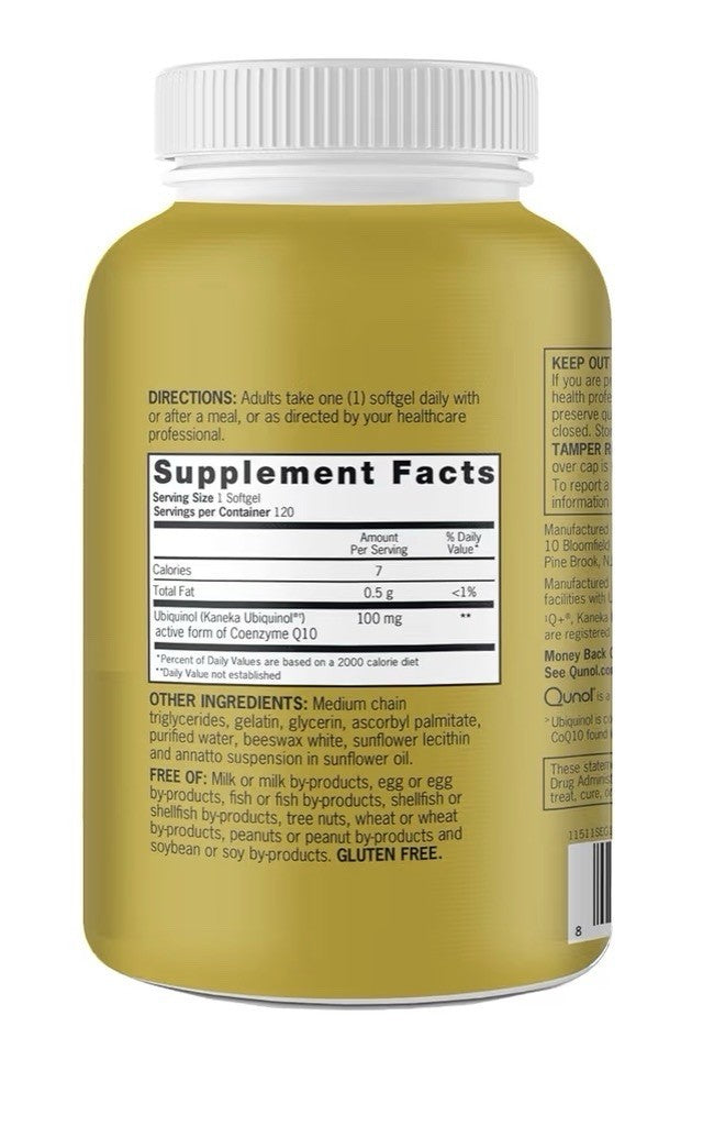 Qunol Ubiquinol CoQ10 200mg Antioxidant Heart Vascular Health Energy 120softgels
