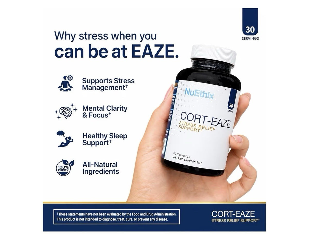 NuEthix Formulations Cort-Eaze Stress Relief Support Cortisol Health 60 Capsule