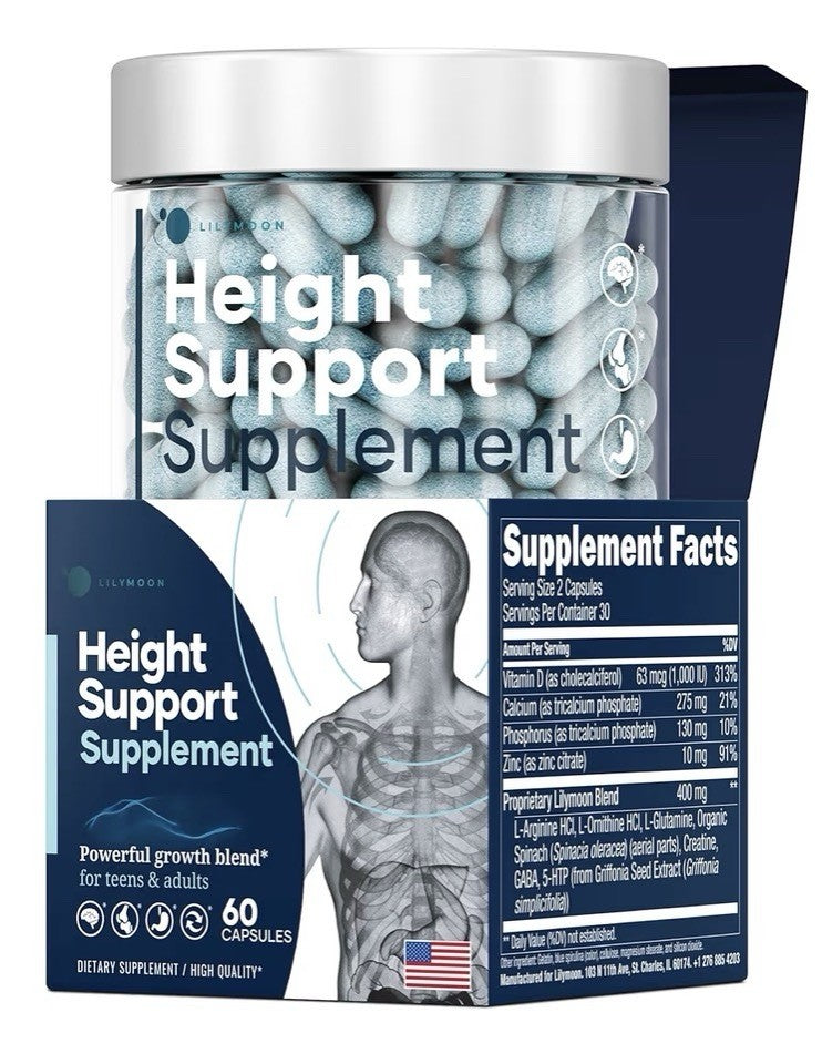 LM LILYNUTRAMOON Height Support Supplement  Powerful Growth Tens & Adults 60Caps