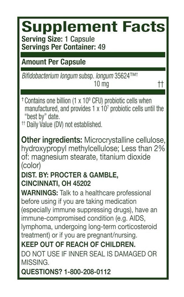 Align Probiotic 24/7 Digestive Support Bloating Gas Help for Women & Men 49caps