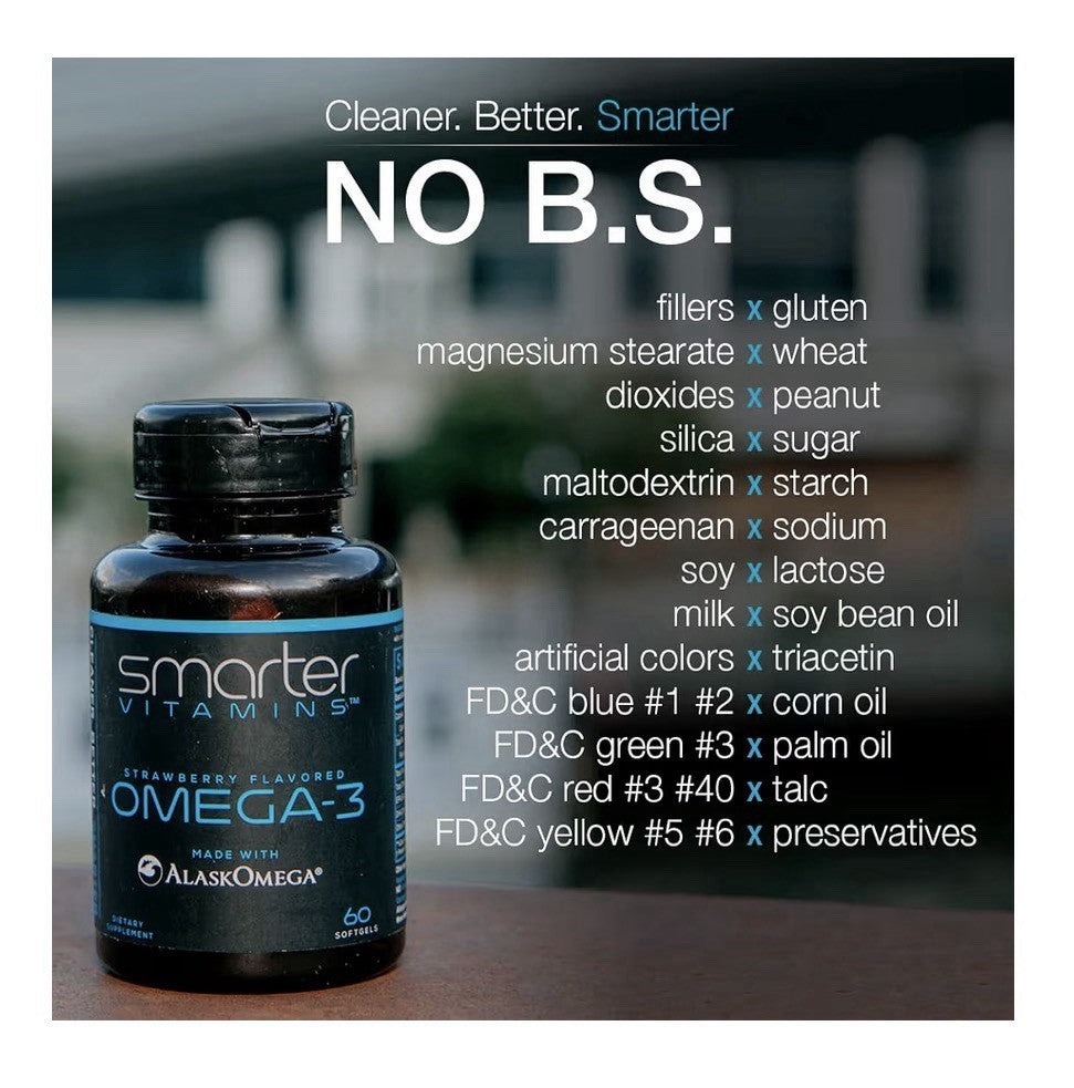 3 Pack SmarterVitamins Omega 3 Fish Oil Made With AlaskaOmega DHA EPA