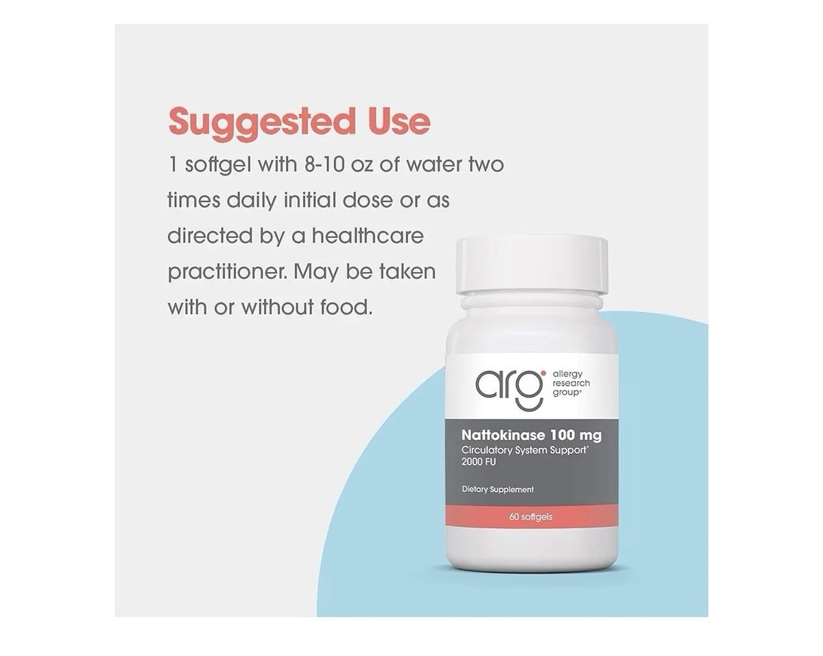 Allergy Research Group Nattokinase 100 mg Circularity Support 2000 FU 60 Softgel