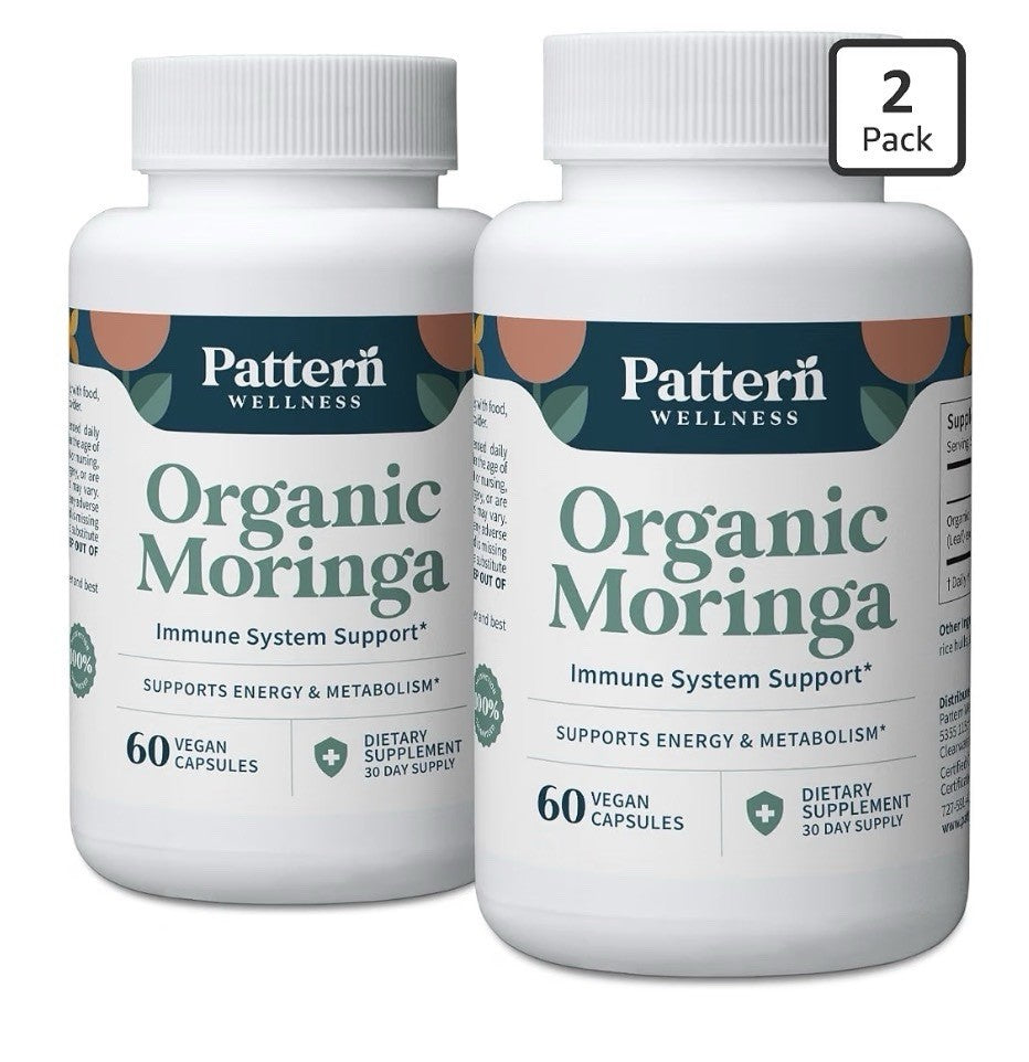 Pattern Wellness Organic Moringa Oleifera Immune System Support Metabolism 2Pack