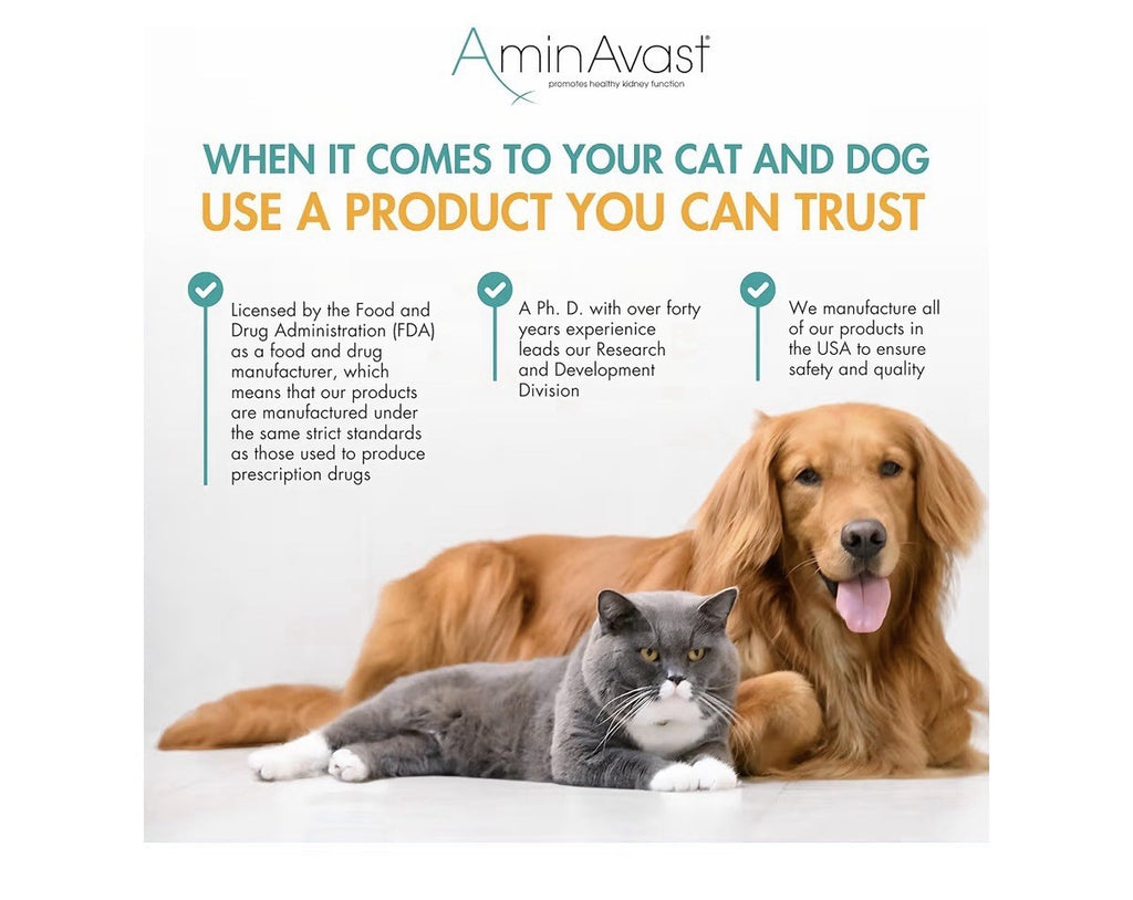 2 Pack AminAvast Kidney Support For Dogs Natural Kidney Function 1000mg