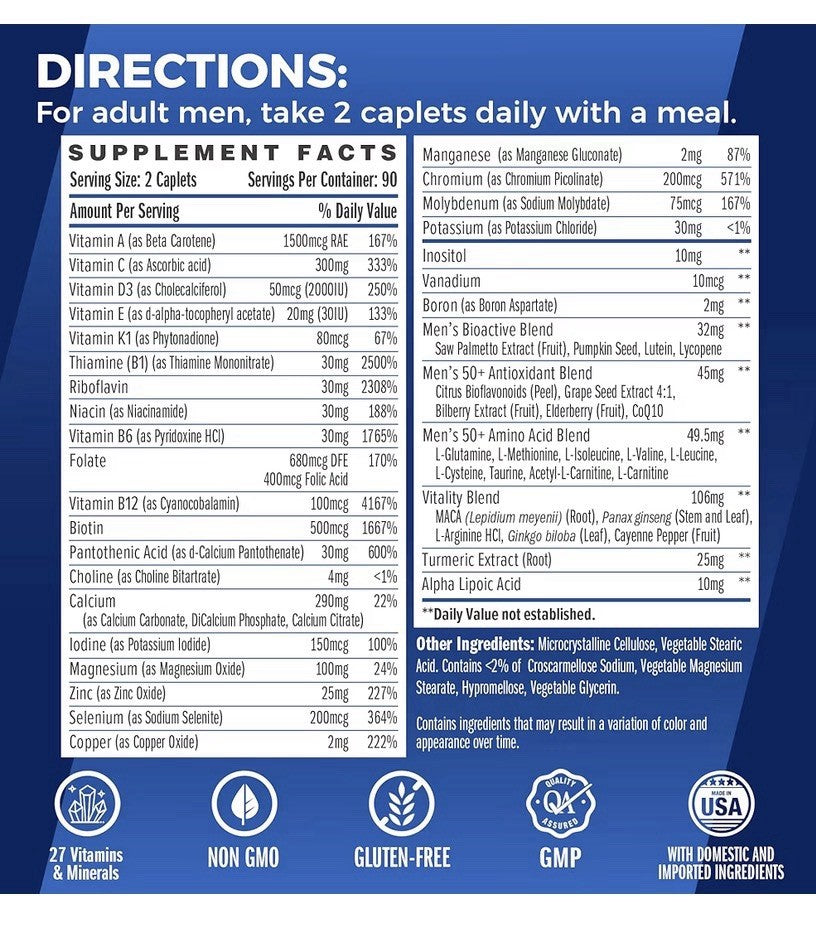 Vitamin World Ultra 360 Men’s Multi 50 Plus Multivitamin For Men 180 Capsules