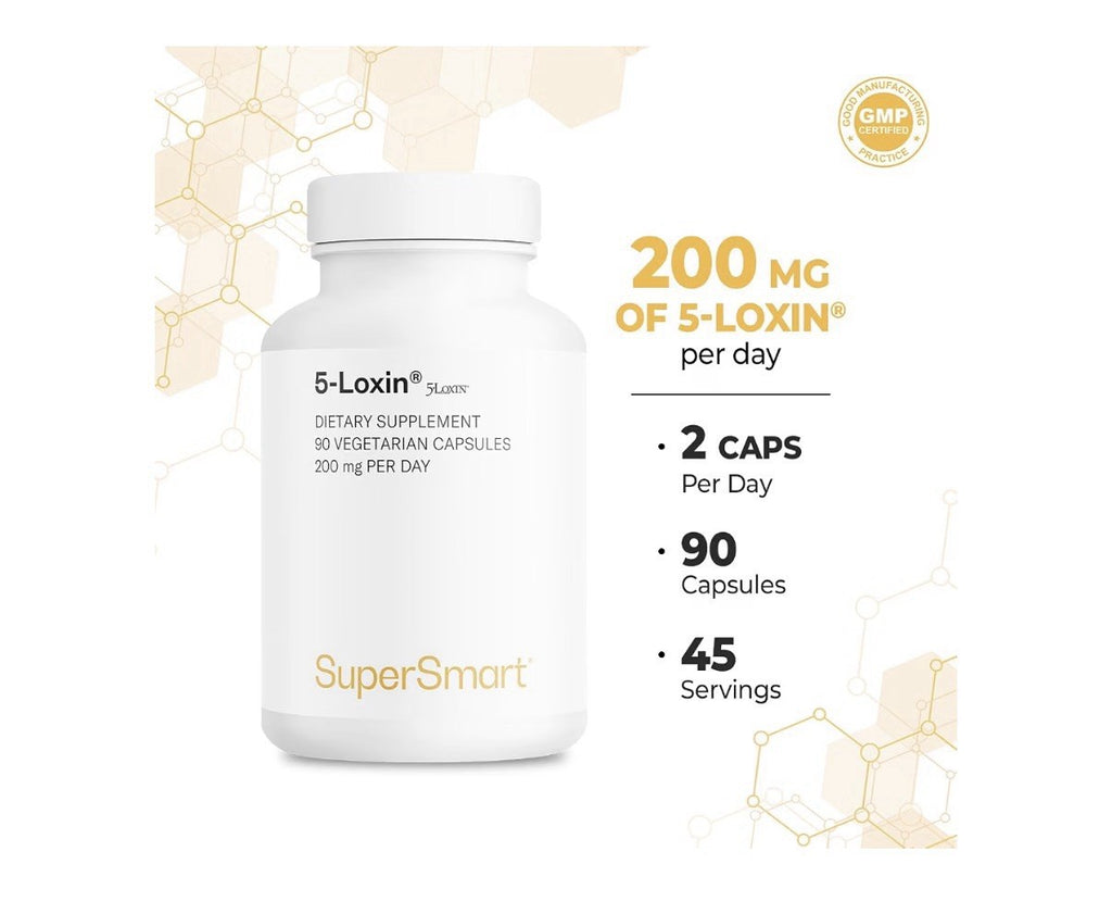 Supersmart 5-Loxin 200mg per Day Patented AKBA Supplement 90 Vegetarian Capsules