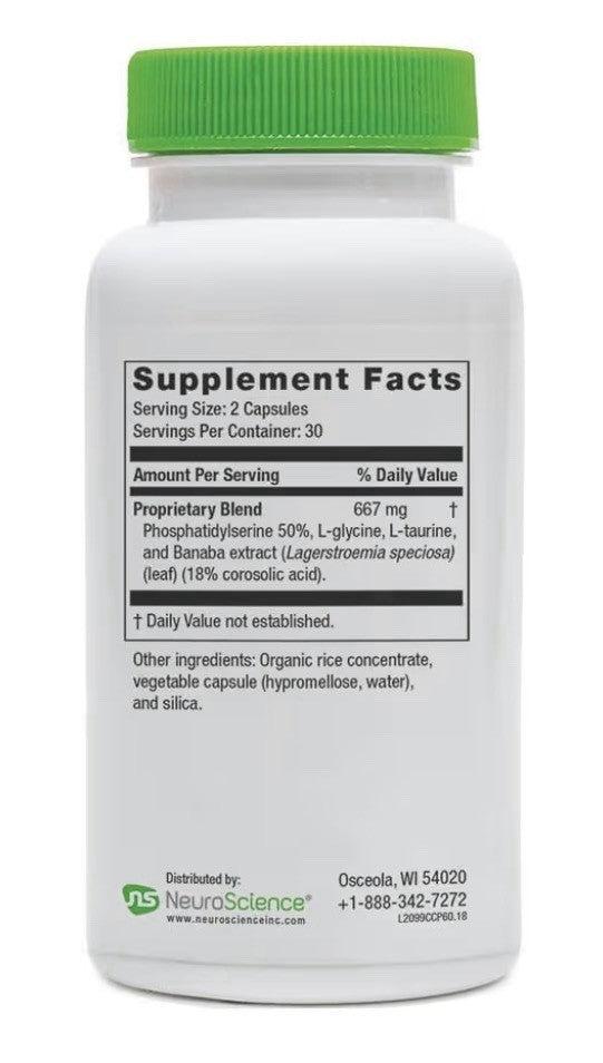 NeuroScience Calm CP NeuroAdrenal Corisrol Management for Women & Men 60capsules