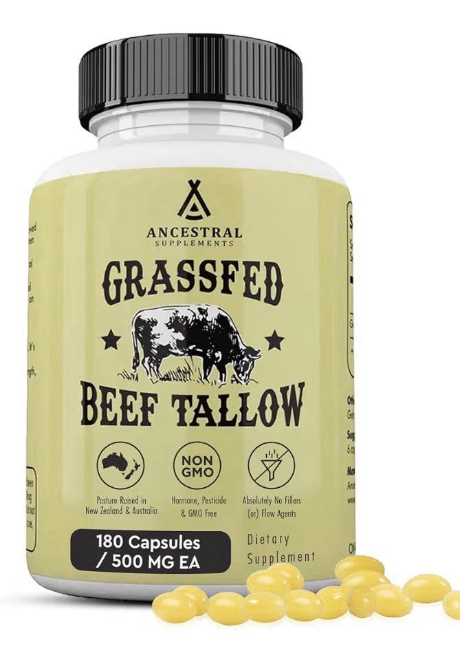 2 Pack Ancestral Supplements Beef Tallow Grass Fed Pasture Raised Supplement