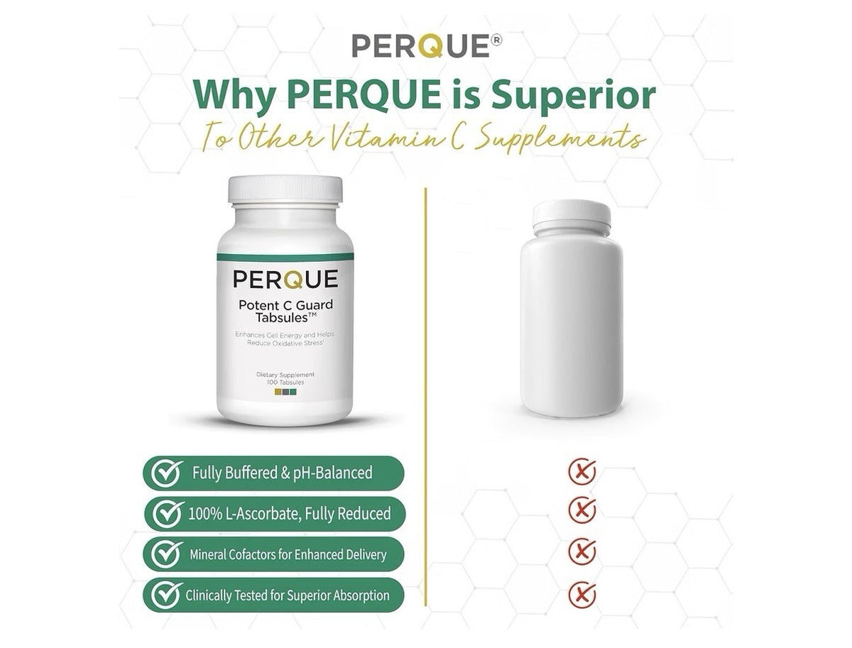 Perque Potent C Guard Tabsules Enhance Cell Energy Help Reduce Stress 100Tabsule