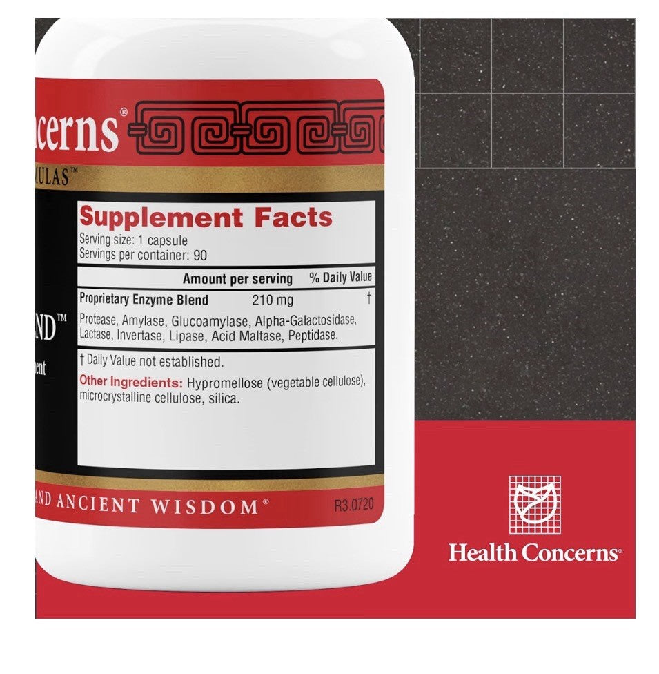 Health Concerns Enteromend Enzyme Supplement Digestive Gut Helath Bloating 90cap