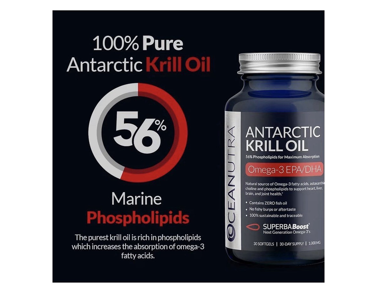 3 Pack Antractic Krill Oil 1000mg Pure Organic Omega 3 EPA DHA 56% Phospholipids